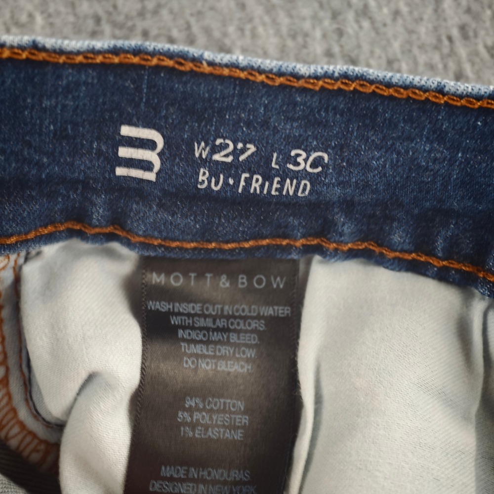 Mott & Bow Boyfriend Jeans Womens 27x30 Blue Denim Slim Straight Leg Pants - Picture 7 of 9